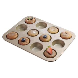 老式鸡蛋糕模具烘焙工具家用不沾面包无水小蛋糕马芬烤盘烤箱用