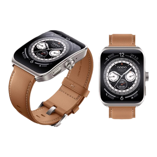 适用oppowatch4Pro同款羊皮表带智能运动手表oppowatchX新款真皮表链替换带时尚版男女4代透气腕带非原装配件