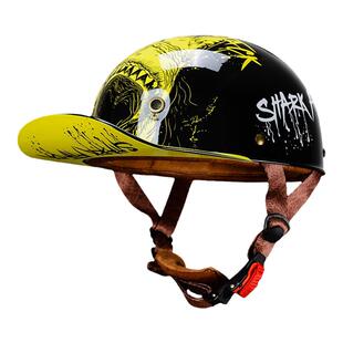 3C认证踏板复古头盔瓢盔翘半盔男摩托车安全帽女电动车复古盔夏季