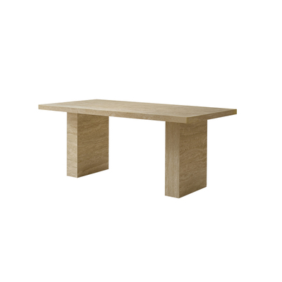 洞石岩板长方形新款餐桌