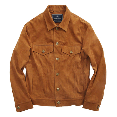 复古绅士麂皮绒夹克工装牛仔衣