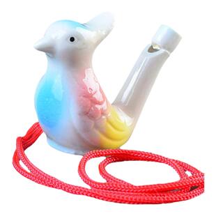 小鸟孔雀带绳陶瓷水鸟生肖口哨儿童幼儿园奖励品批地摊发玩具水哨
