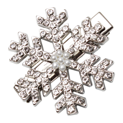 冬日少女闪钻雪花发夹秋冬刘海夹