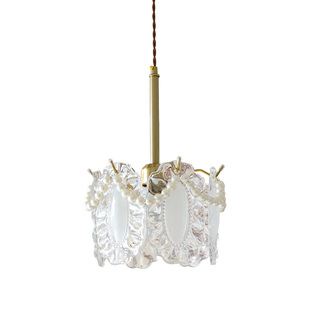 洛西可 法式浪漫玻璃小吊灯 现代美式轻奢卧室床头阳台过道灯具