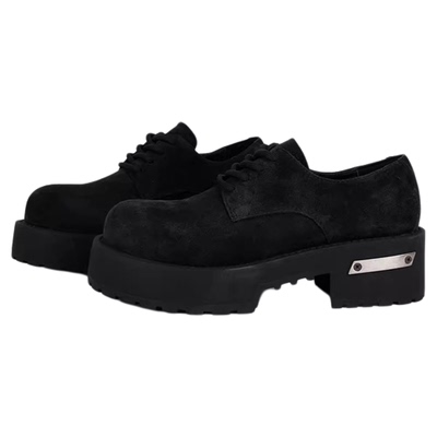 MantenerGran复古绒面乐福鞋女厚底增高单鞋英伦风小皮鞋 MG女鞋