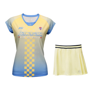 kawasaki川崎小飞袖男女短袖速干羽毛球服比赛系列运动跑步训练服