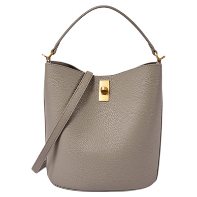 迪桑娜焕欣水桶包真皮女包单肩斜挎包大容量手提菜篮子包牛皮桶包