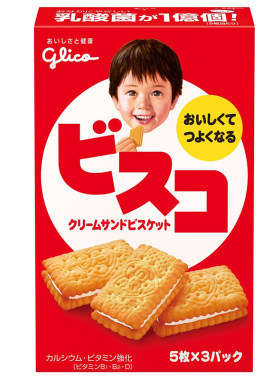 格力高日本乳酸菌小包装夹心饼干