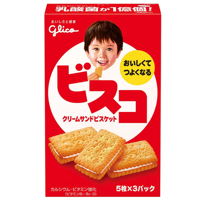 格力高日本乳酸菌小包装夹心饼干