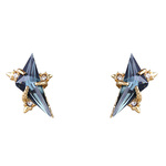 A STAR原创设计蓝宝石耳钉男潮单只几何个性水晶耳饰品女纯银新款