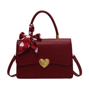 Clean Knоck女包2026新款包包女高级感时尚手提包红色结婚新娘包