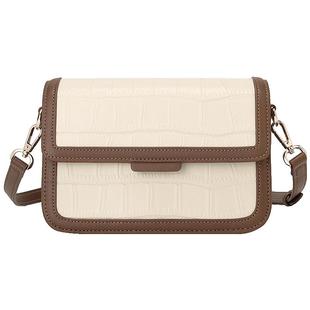 稻草人包包女新款牛皮时尚小众小方包真皮百搭通勤女款斜挎包女包