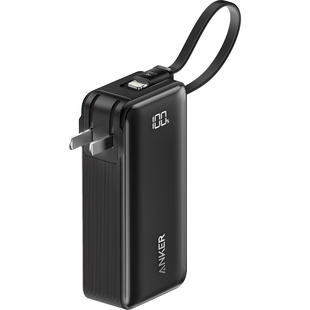 【充电宝3C认证可上飞机】ANKER安克三合一氮化镓2025新款带插头自带线移动电源30W快充适用苹果16华为手机15