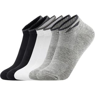 李宁袜子男款正品青少年专业跑步运动防臭抗菌吸汗黑色棉质短袜女