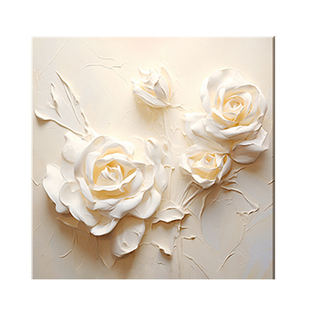 奶油风郁金香床头装饰画客厅沙发背景墙花卉挂画餐厅两联组合壁画