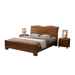 全实木床现代简约1.5米1.2米1.8M出租房专用经济型家用主卧双人床