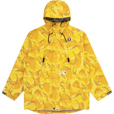 Aape男装秋冬猿颜徽章字母印花迷彩连帽夹克外套7390XXF