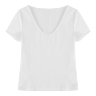范洛【黑科技×抗皱莱赛尔棉】v领短袖T恤女2026夏装纯色体恤上衣