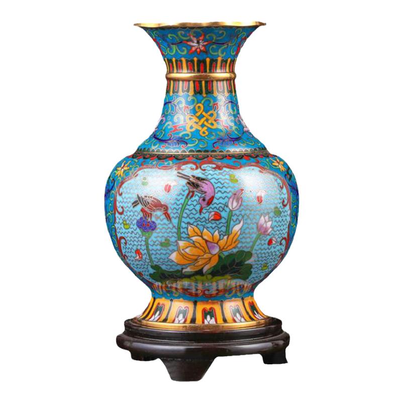 景泰蓝仿古老货花瓶花口中式家居