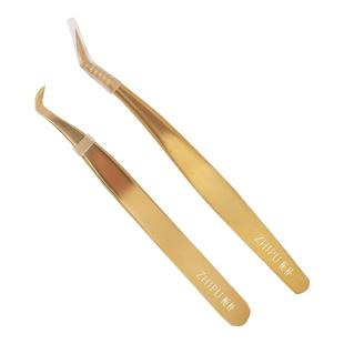 栀朴假睫毛镊子金羽夹鹰嘴高精密不粘胶防黏美睫嫁接工具新手专用