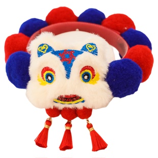 宠物新年毛球项圈春节小猫狗狗项链年兽保暖秋冬过年红色装饰流苏