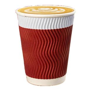 一次性咖啡杯带盖纸杯子家用加厚食品级大号热饮杯瓦楞纸杯定制