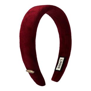 L9000/秋冬复古丝绒2025新款发箍高颅顶红色发卡大脸高级喜庆发饰