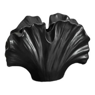 法式复古杏叶花瓶小众设计风个性艺术花器民宿客厅陶瓷工艺品摆件