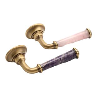 olrvli古铜色粉色紫色水晶美式门锁法式大理石复古静音双开门锁