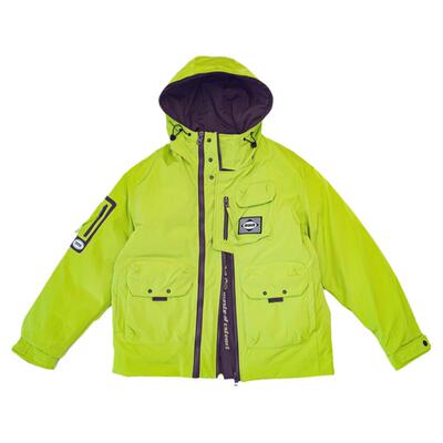 0潮牌街头双拉链白鸭绒冲锋式男女防寒服2025冬装宽松大码滑雪服