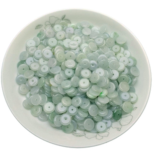 天然翡翠A货小平安扣diy手链红绳腰链玉石配件珠子