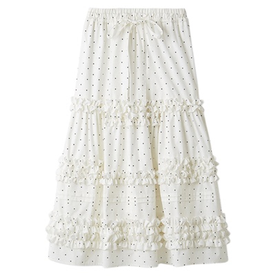 LILYBROWN波点A字木耳边半身裙