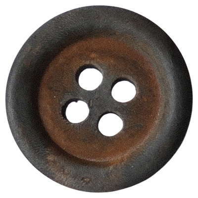 中心铁锈橙色灰褐色牛角纽扣