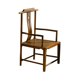 新中式乌金木纯实木主人椅茶椅围椅太师椅圈椅靠背椅子官帽实木椅