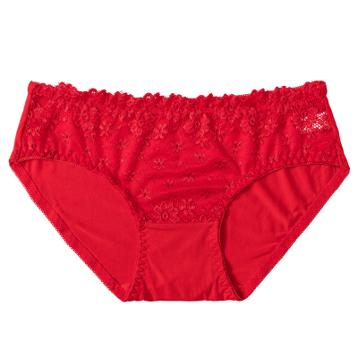 MOONRIEL本命年红色内裤女蕾丝