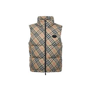 【自营】BURBERRY/博柏利女士经典格纹图案羽绒马甲背心秋冬外套