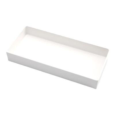 日式长方形纯白密胺深托盘