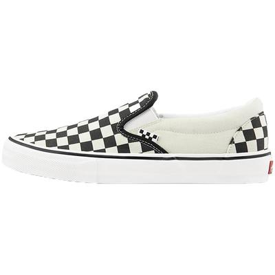 黑白棋盘格一脚蹬职业滑板鞋