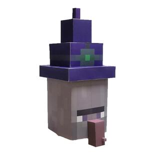 原创我的世界村民女巫师头套cos纸模型手工制作万圣节面具可头戴