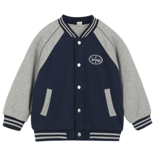 男童秋冬季两层棒球服中大童纯棉内里休闲宽松外套儿童潮酷夹克