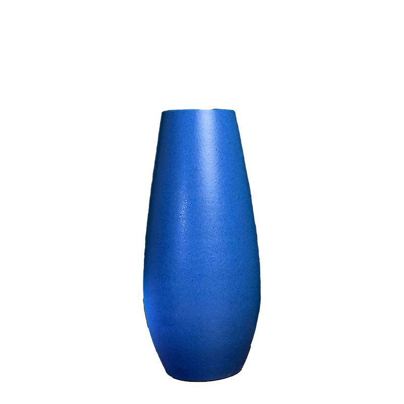 陶瓷磨砂蓝色手工花瓶