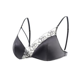 法式内衣女小胸性感纯欲蕾丝三角杯无钢圈细肩带文胸轻薄舒适无痕