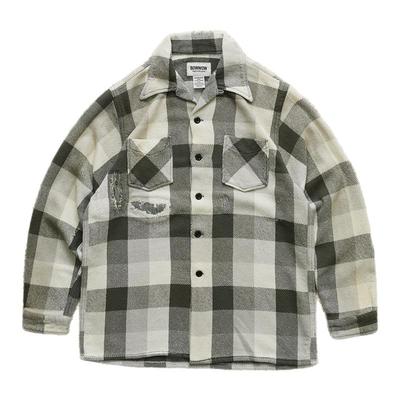 BOWWOW做旧破坏法兰绒格纹衬衫