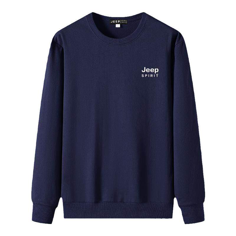 JEEPSPIRIT吉普卫衣男春秋新款圆领长袖宽松套头打底休闲宽松上衣