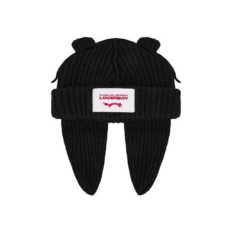 Charles Jeffrey LOVERBOY黑色贴布弯檐棒球帽可爱风早秋REVOLVE
