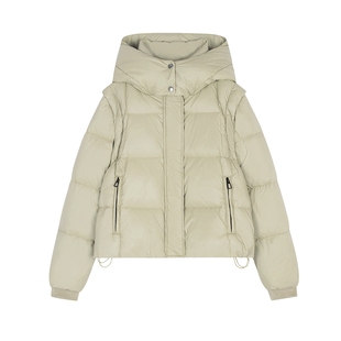 IHIMI海谧蓝色两穿羽绒服女2025冬季新款今年流行爆款短款外套