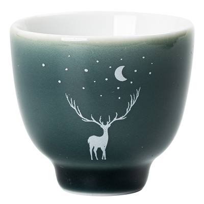 霁灰釉陶瓷品茗杯寻味堂复古茶杯