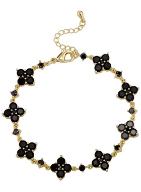 法式复古锆石花朵手链