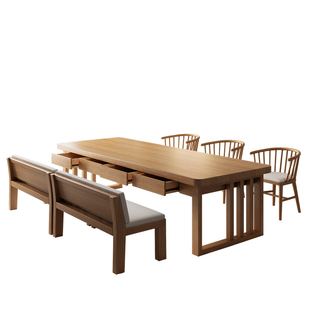 去客厅化大长桌实木书桌餐桌一体带抽屉家用学习写字桌茶桌工作台