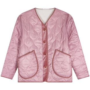 落落狷介两面穿棉服女款冬季2025年新款设计感小众棉衣小个子外套